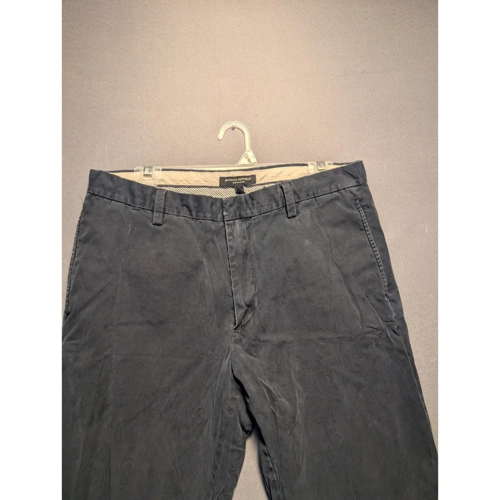 Banana Republic Gavin Chino Pants Mens 33x34 Charcoal Gray Straight Leg Cotton
